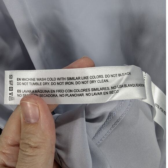 Denim & Flower Shirt Mens Large Button Up Gray Long sleeve Stretchy Preppy READ - Picture 8 of 9